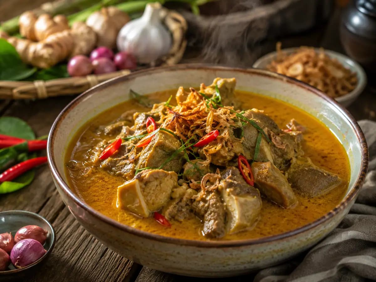 Resep Gulai Kambing Empuk, Kuah Santan Kaya Rempah