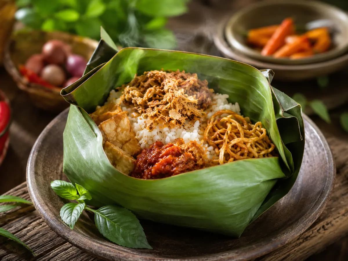 Resep Nasi Jinggo Khas Bali, Nasi Bungkus Mungil Lengkap