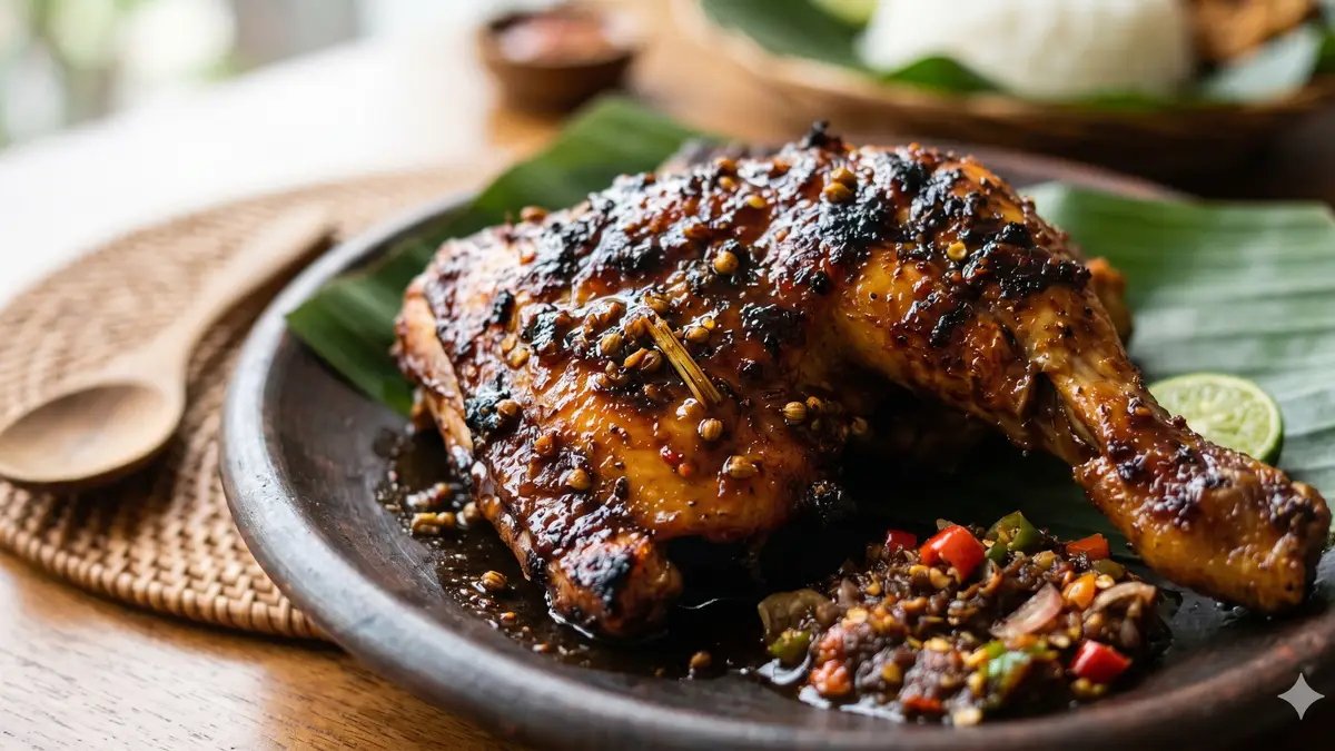 Ayam yang sedang dimarinasi dengan bumbu