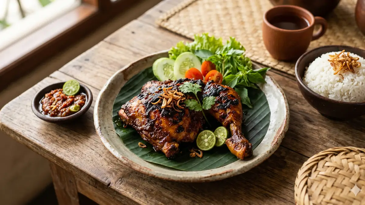Ayam bakar empuk siap disajikan