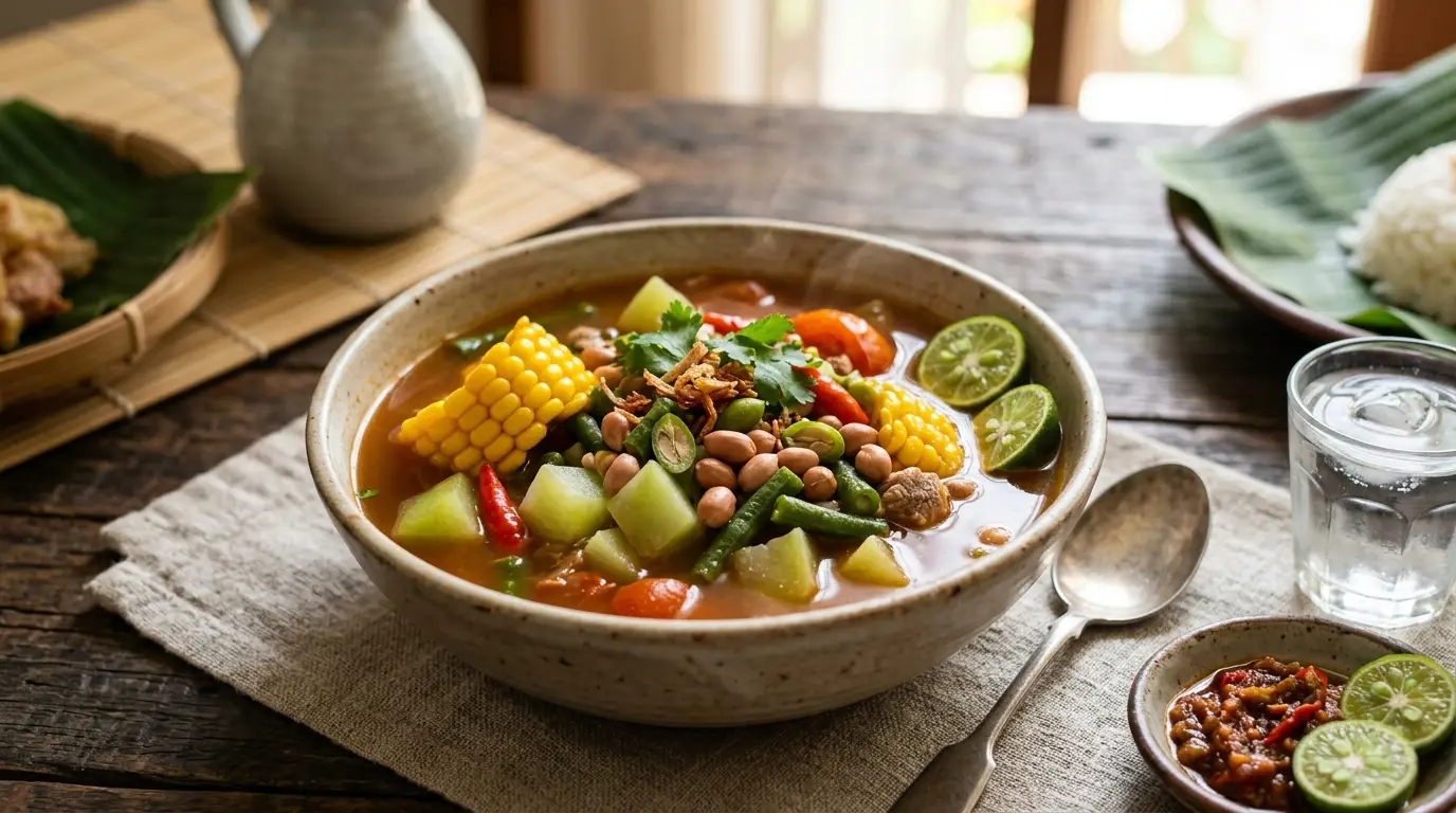 Bumbu sayur asem segar siap diracik