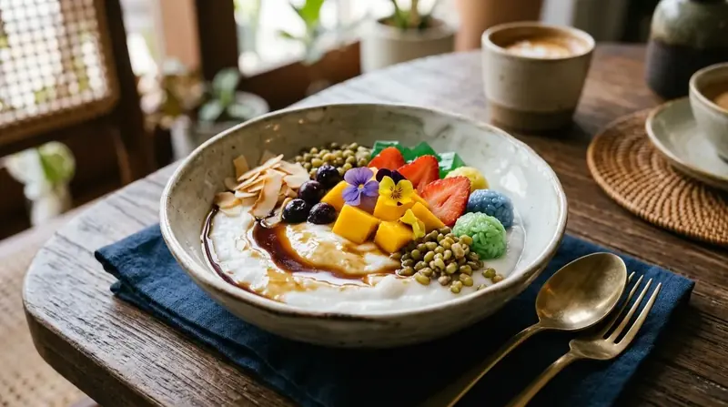 Variasi bubur sumsum modern dengan berbagai topping