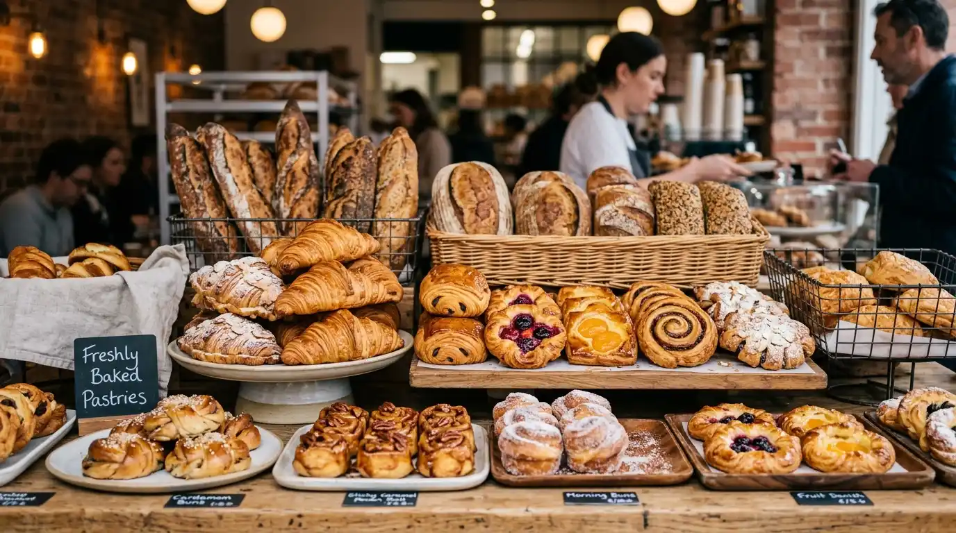 Berbagai pilihan pastry dan roti di Holland bakery terdekat