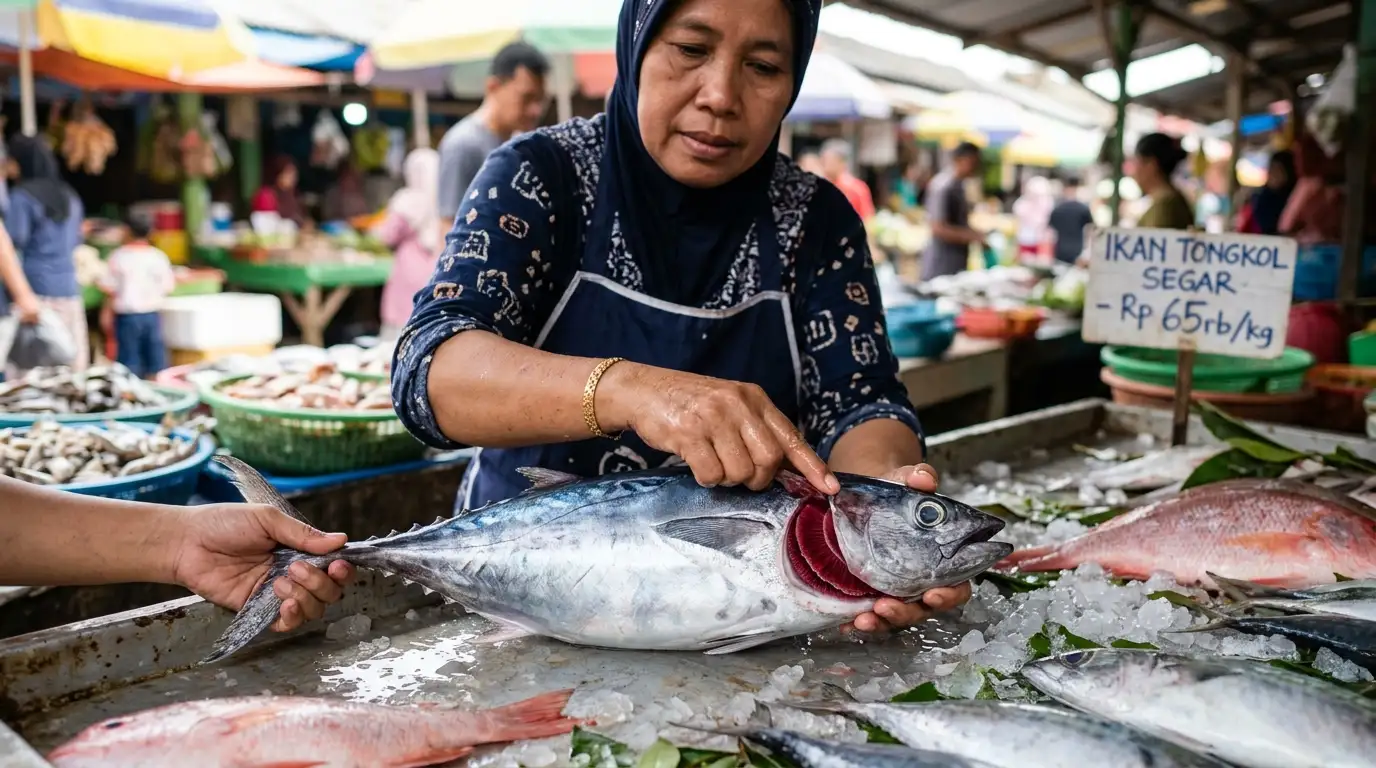 ikan tongkol kuah santan masakan tradisional Indonesia
