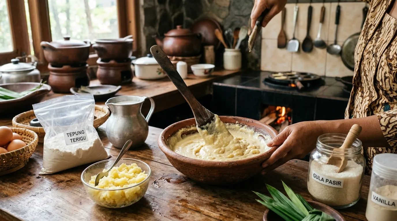 proses membuat adonan kue lumpur dari awal hingga siap dipanggang