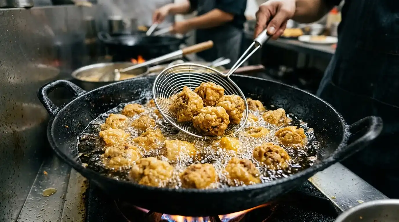 proses menggoreng tahu walik dengan sempurna