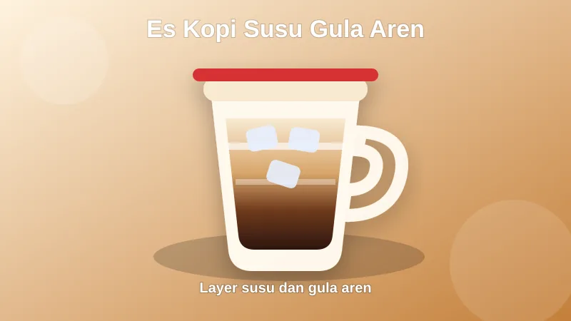 Es kopi susu gula aren dingin dengan layer susu dan kopi