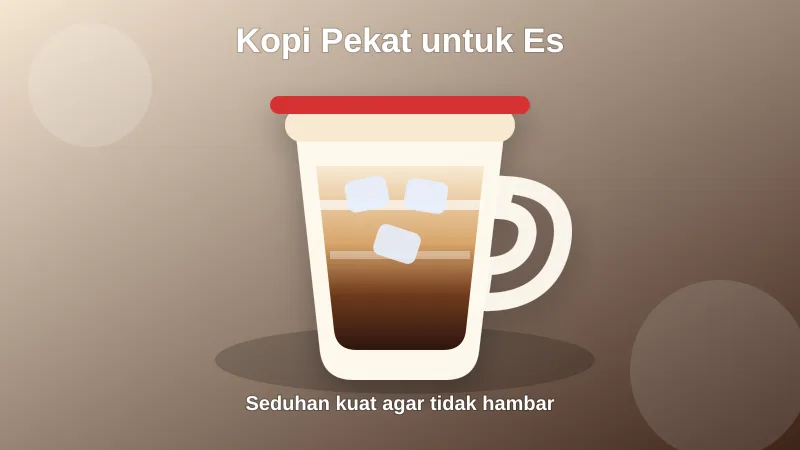 Es kopi tubruk dingin dengan seduhan kopi pekat