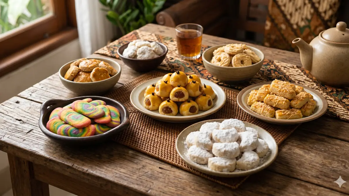 Persiapan membuat kue lebaran di dapur