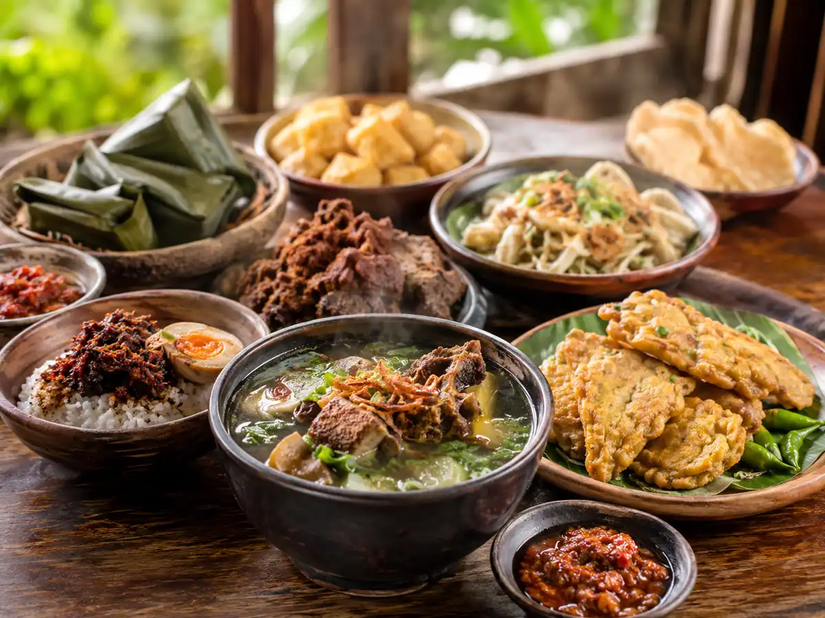 Suasana tempat makan dalam panduan rute kuliner Malang