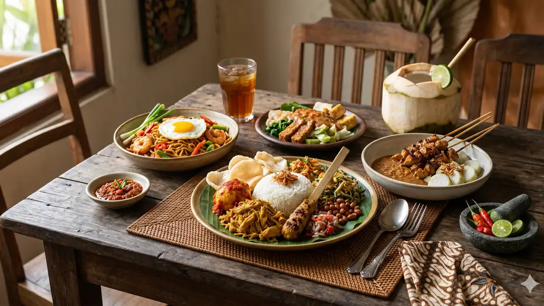 Berbagai kuliner Indonesia dari berbagai daerah
