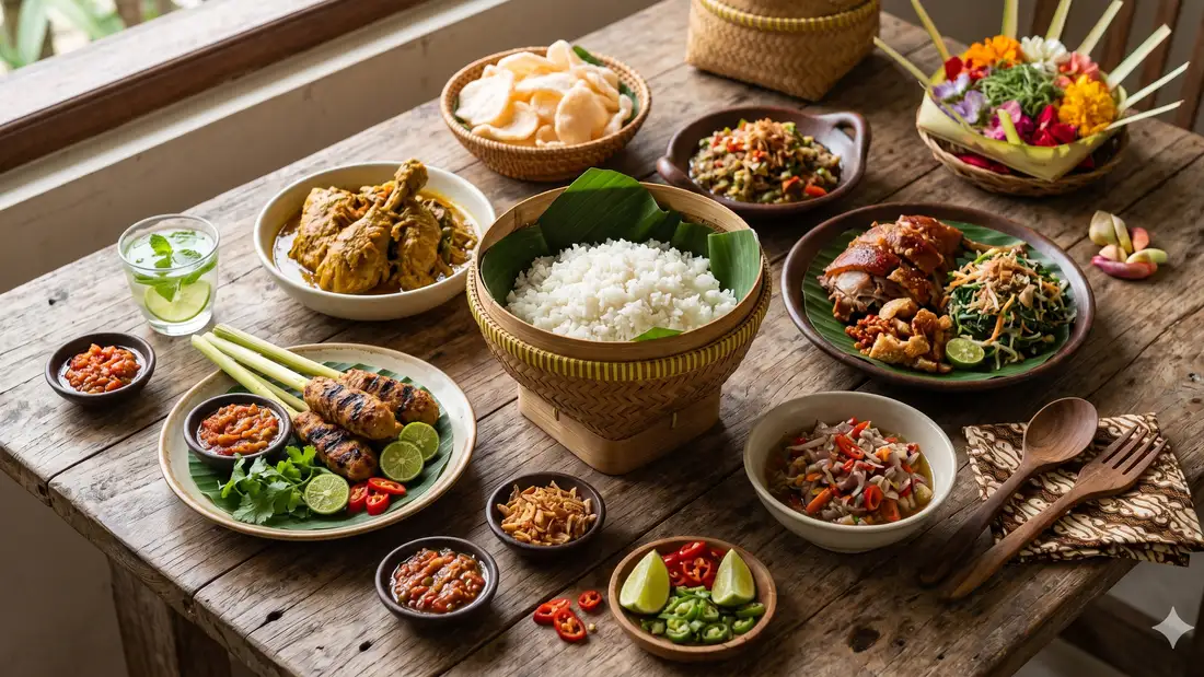 warung makan tradisional Bali dengan suasana lokal yang autentik