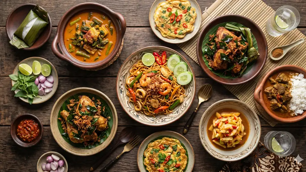 Mie Aceh goreng dengan topping daging dan udang yang menggugah selera
