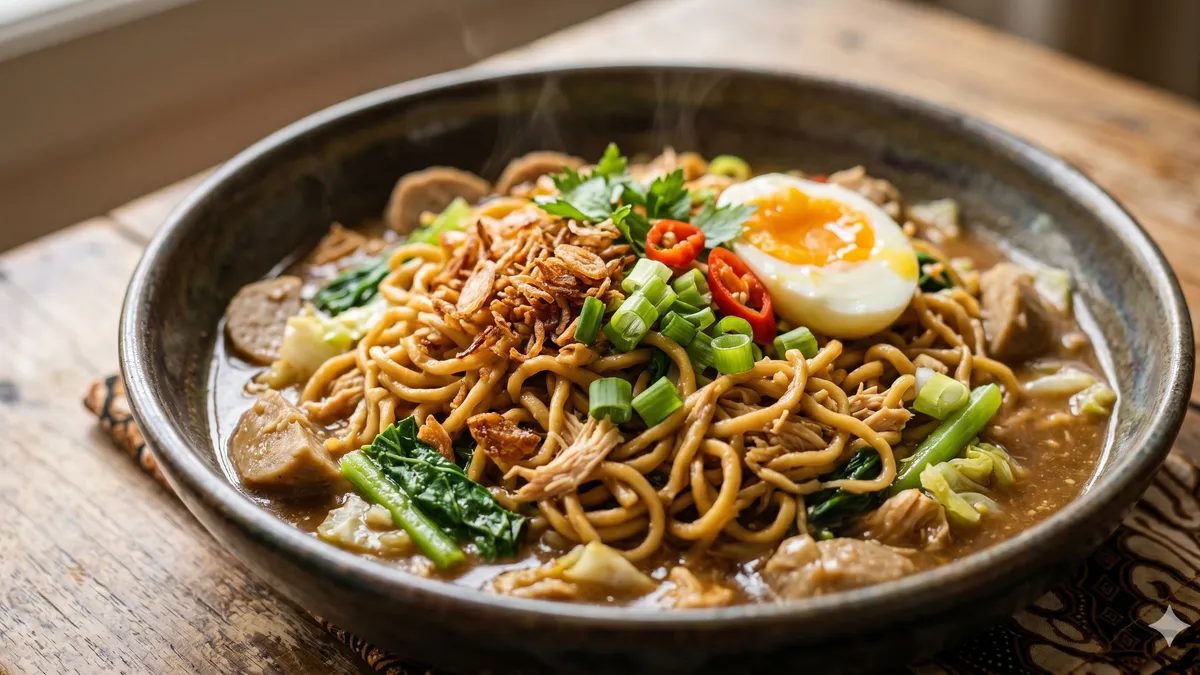 Ilustrasi mie hangat untuk resep mie ayam sederhana