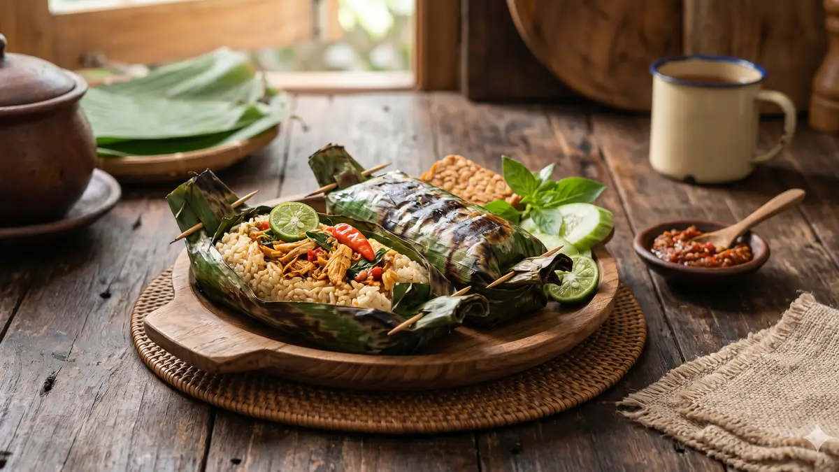Berbagai varian nasi bakar siap disajikan