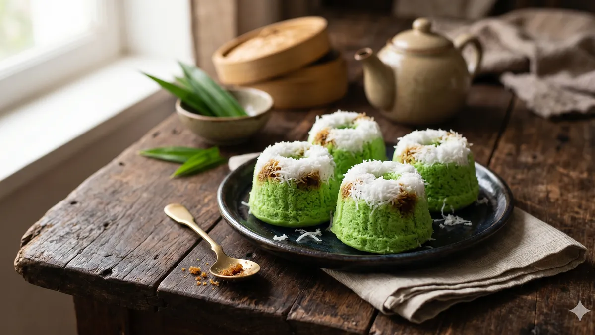 Putu ayu siap dijual di pasar tradisional