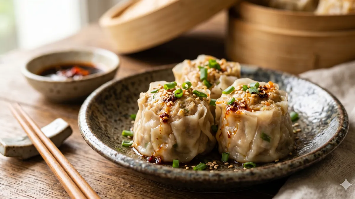 Dimsum ayam yang sudah dibungkus rapi