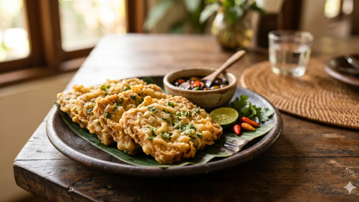 tempe goreng dan berbagai makanan sehat bergizi