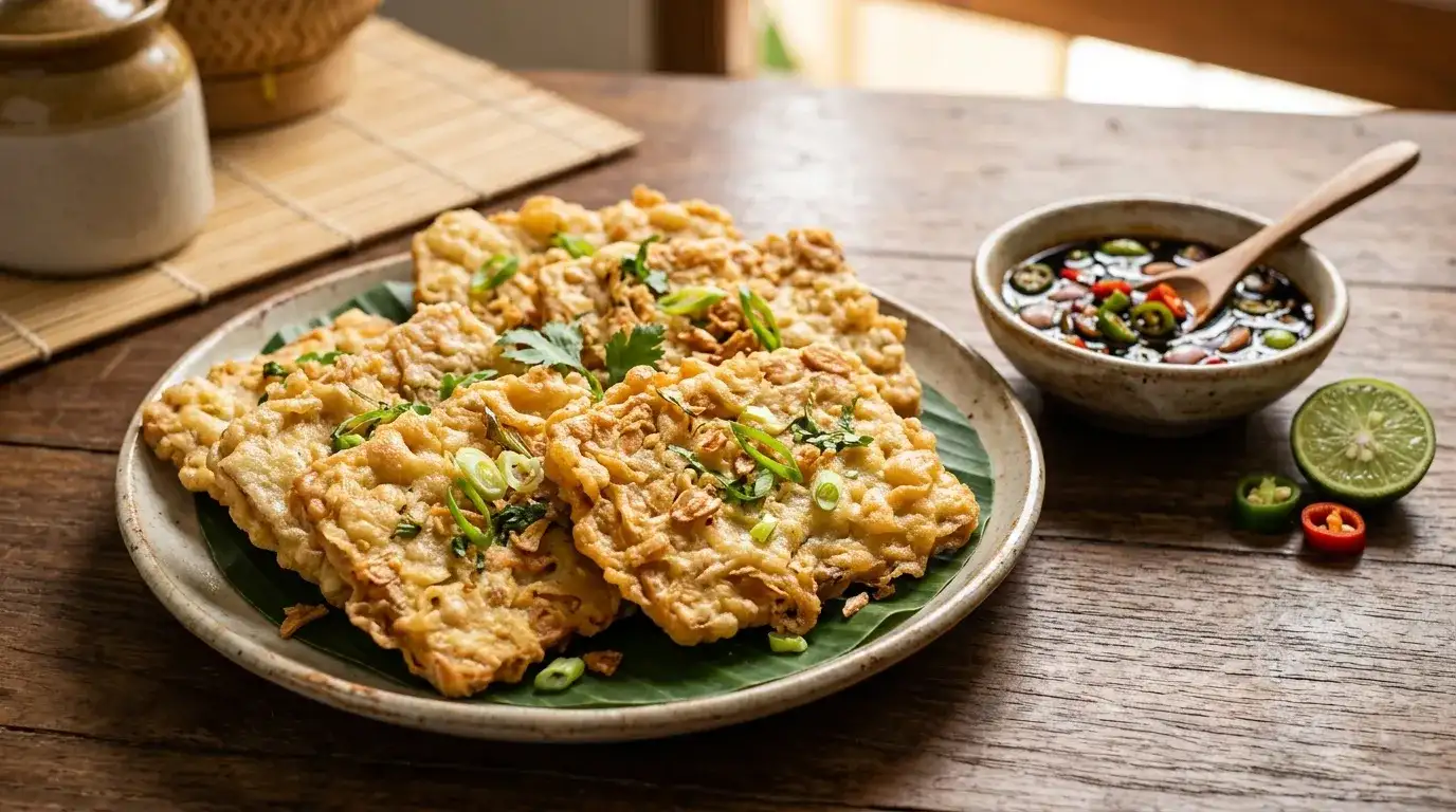 tempe mendoan goreng dengan bumbu renyah