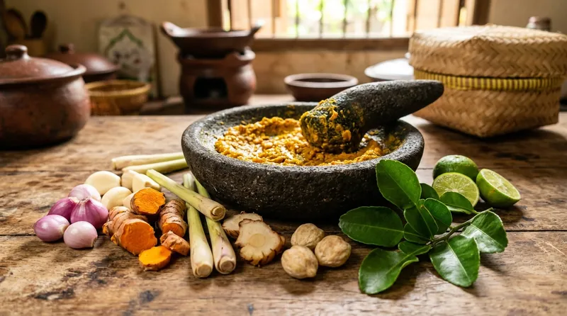 Aneka rempah tradisional Indonesia yang menjadi bahan dasar masakan Nusantara
