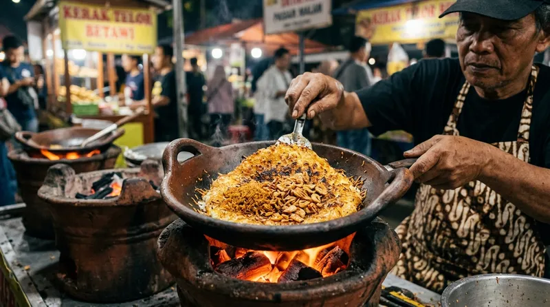 Kerak telor Betawi, salah satu kuliner street food legendaris Indonesia